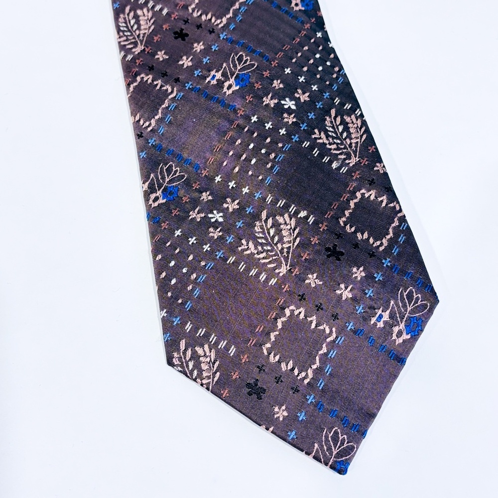 SIMONS Brown floral silk‎ tie | Classic patterned accessory for men *